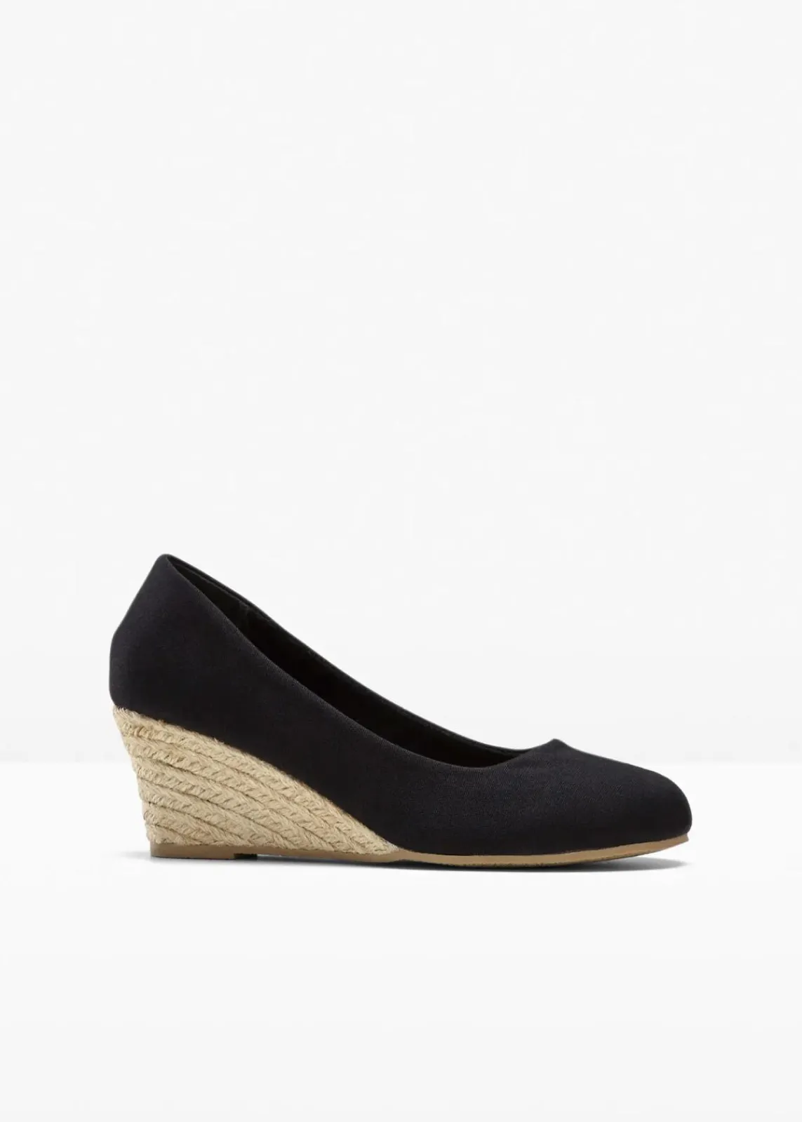 bonprix Pumps^Keilpumps in Bastoptik schwarz