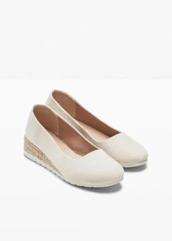 bonprix Pumps^Keilpumps in Bastoptik beige