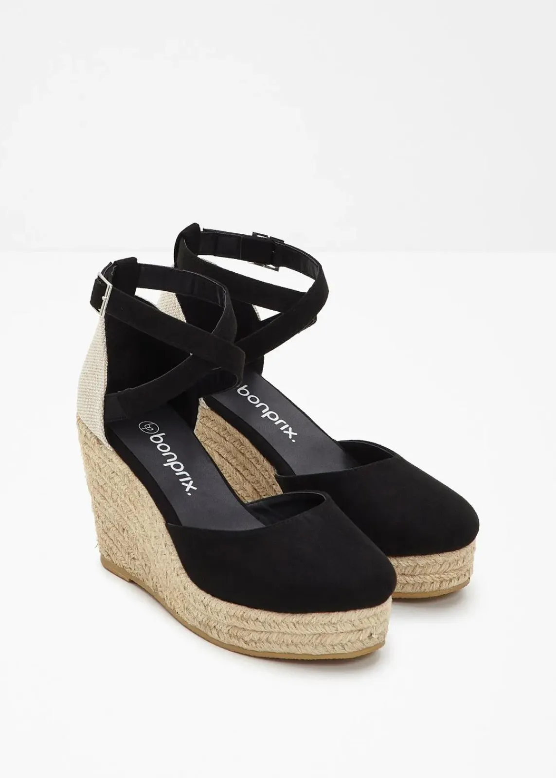 bonprix Pumps^Keilpumps in Bast-Optik schwarz