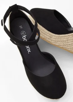 bonprix Pumps^Keilpumps in Bast-Optik schwarz
