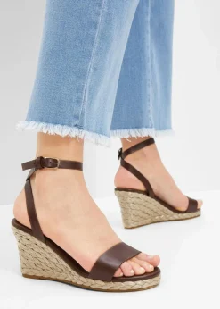 bonprix Sommerschuhe^Keilsandaletten terrabraun