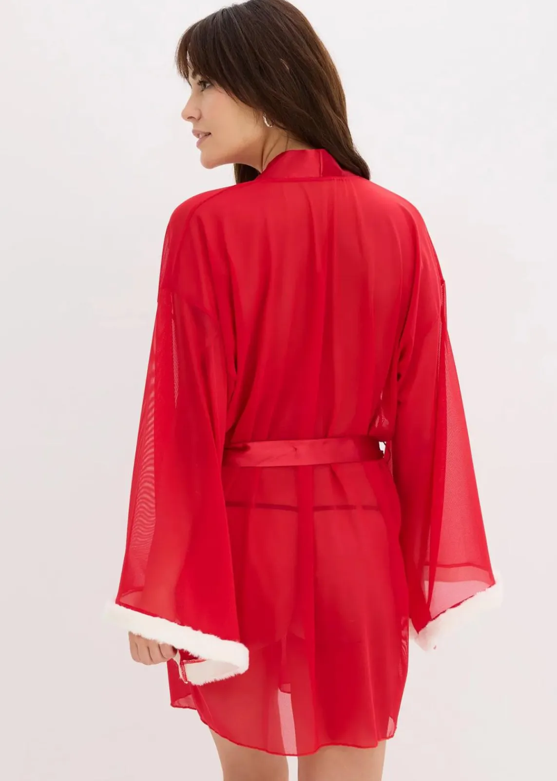 bonprix Wäsche·Bademäntel|Wäsche·Erotikwäsche^Kimono tiefrot/weiß
