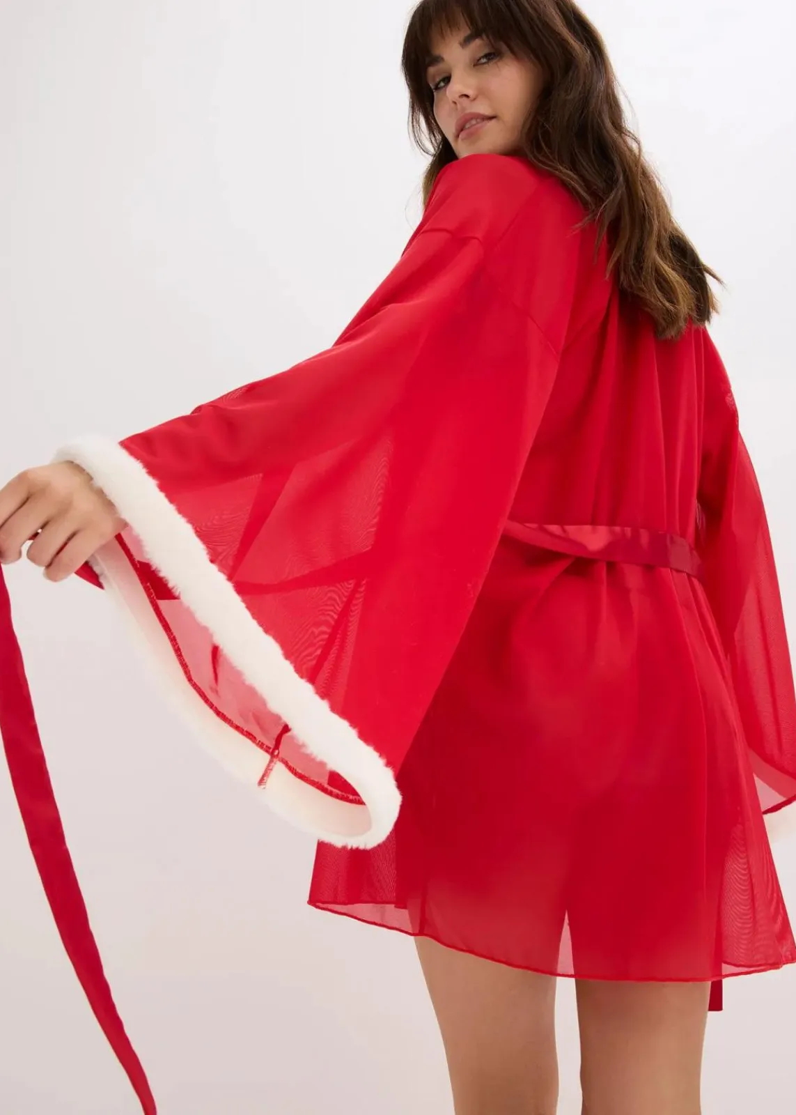 bonprix Wäsche·Bademäntel|Wäsche·Erotikwäsche^Kimono tiefrot/weiß