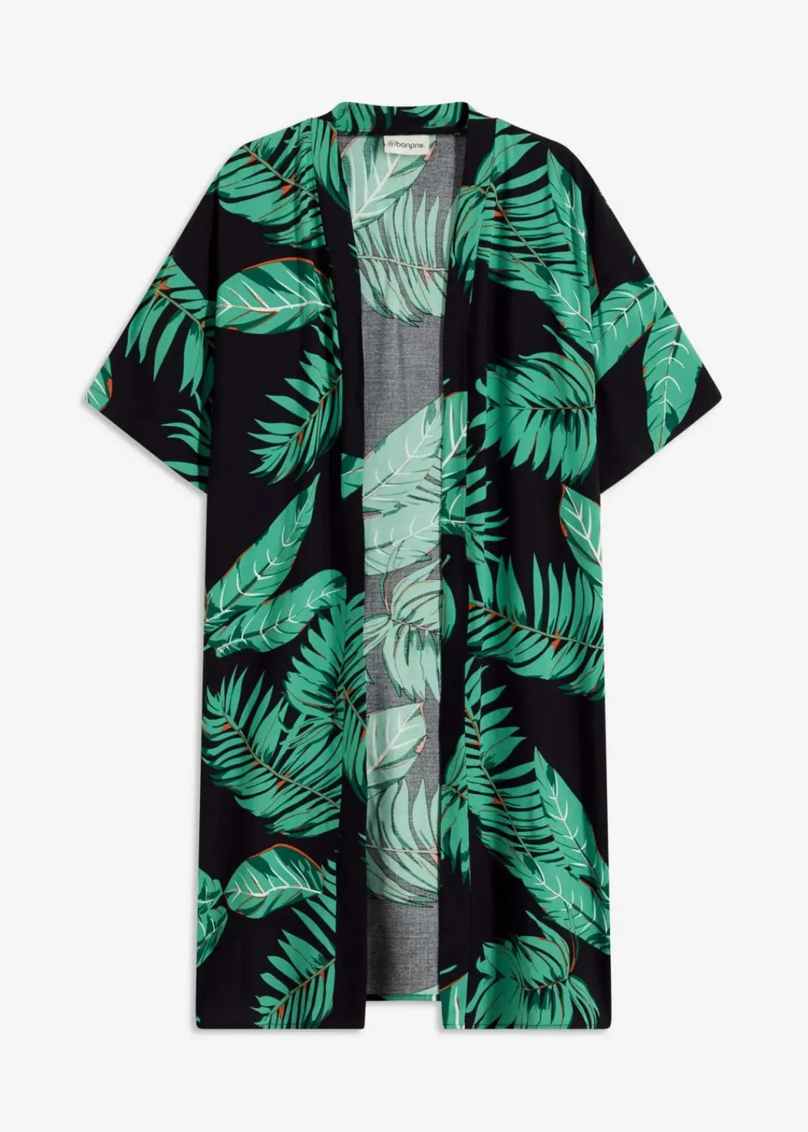 bonprix Zweiteiler & Sets|Blusen & Tuniken^Kimono-Bluse aus fließender Viskose schwarz floral