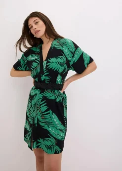 bonprix Zweiteiler & Sets|Blusen & Tuniken^Kimono-Bluse aus fließender Viskose schwarz floral