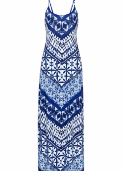bonprix Kleider^Kleid blau / weiss bedruckt