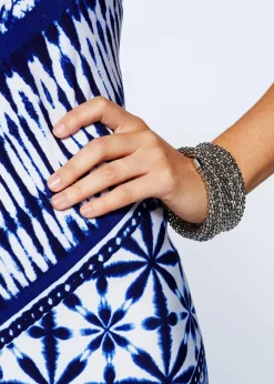 bonprix Kleider^Kleid blau / weiss bedruckt