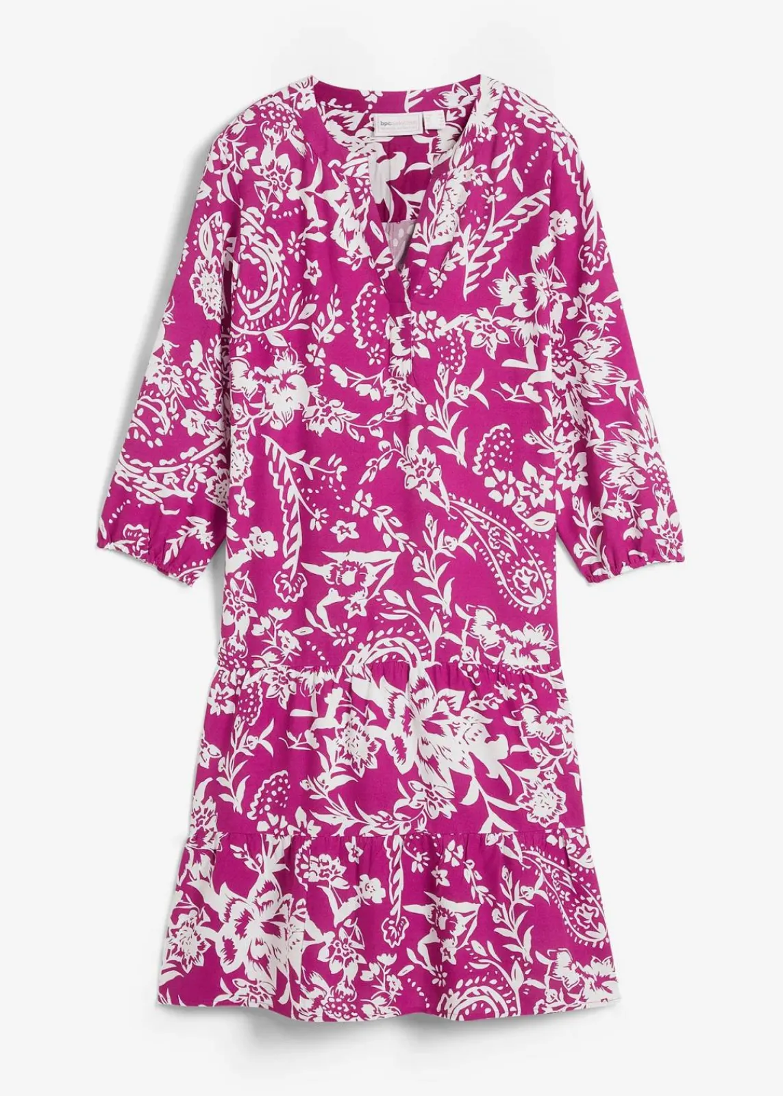 bonprix Kleider|Bekleidung·Pullover & Strickjacken^Kleid violettorchidee/wollweiß bedruckt