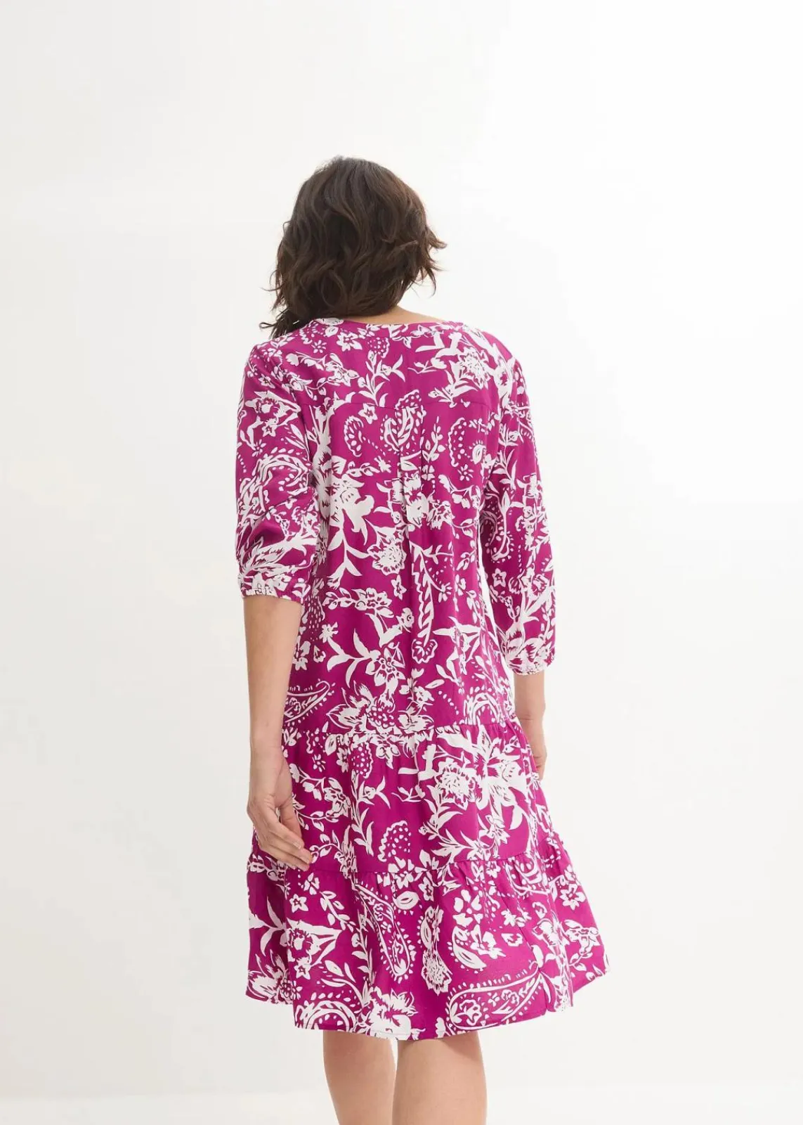 bonprix Kleider|Bekleidung·Pullover & Strickjacken^Kleid violettorchidee/wollweiß bedruckt