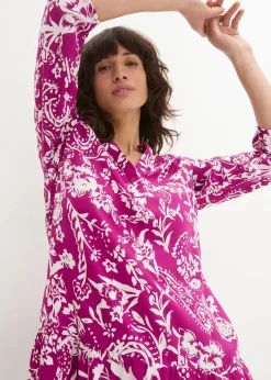 bonprix Kleider|Bekleidung·Pullover & Strickjacken^Kleid violettorchidee/wollweiß bedruckt