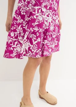 bonprix Kleider|Bekleidung·Pullover & Strickjacken^Kleid violettorchidee/wollweiß bedruckt