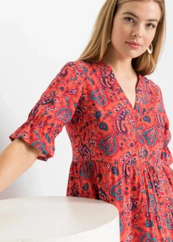 bonprix Nachhaltigere Materialien|Kleider^Kleid rot paisley