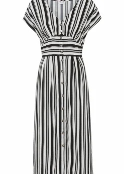 bonprix Nachhaltigere Materialien|Kleider^Kleid schwarz/weiß gestreift