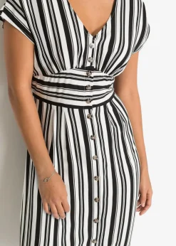 bonprix Nachhaltigere Materialien|Kleider^Kleid schwarz/weiß gestreift