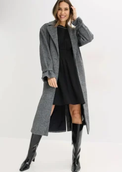 bonprix Bekleidung·Pullover & Strickjacken|Kleider^Kleid schwarz/wollweiß