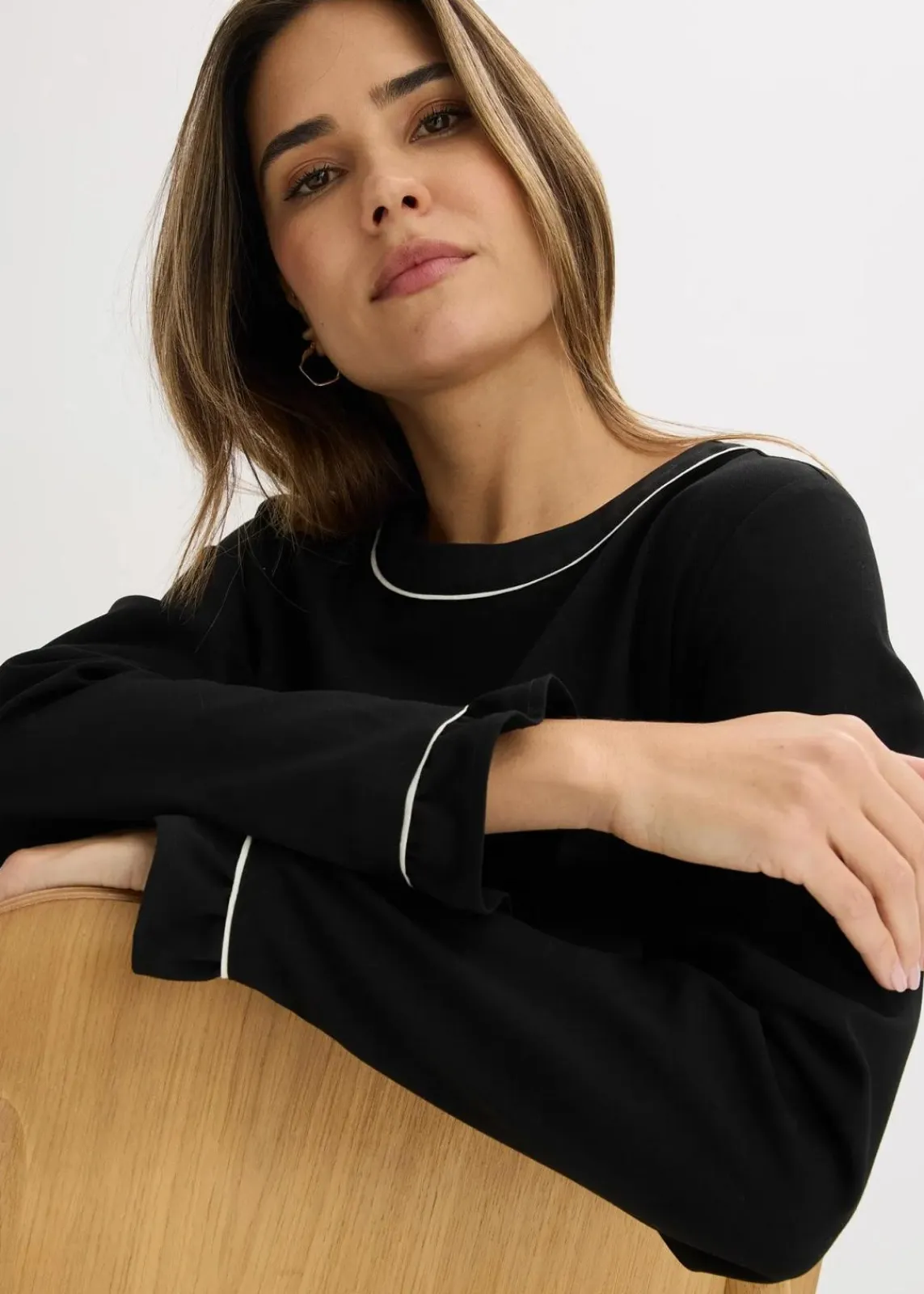 bonprix Bekleidung·Pullover & Strickjacken|Kleider^Kleid schwarz/wollweiß
