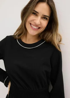 bonprix Bekleidung·Pullover & Strickjacken|Kleider^Kleid schwarz/wollweiß