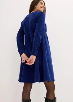 bonprix Kleider|Bekleidung·Pullover & Strickjacken^Kleid aus Baumwollcord mitternachtsblau