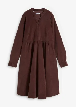 bonprix Kleider|Bekleidung·Pullover & Strickjacken^Kleid aus Baumwollcord terrabraun