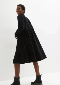 bonprix Kleider|Bekleidung·Pullover & Strickjacken^Kleid aus Baumwollcord schwarz