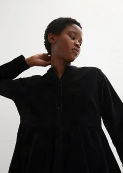 bonprix Kleider|Bekleidung·Pullover & Strickjacken^Kleid aus Baumwollcord schwarz