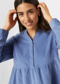 bonprix Bekleidung·Pullover & Strickjacken|Kleider^Kleid aus Baumwollcord mattblau
