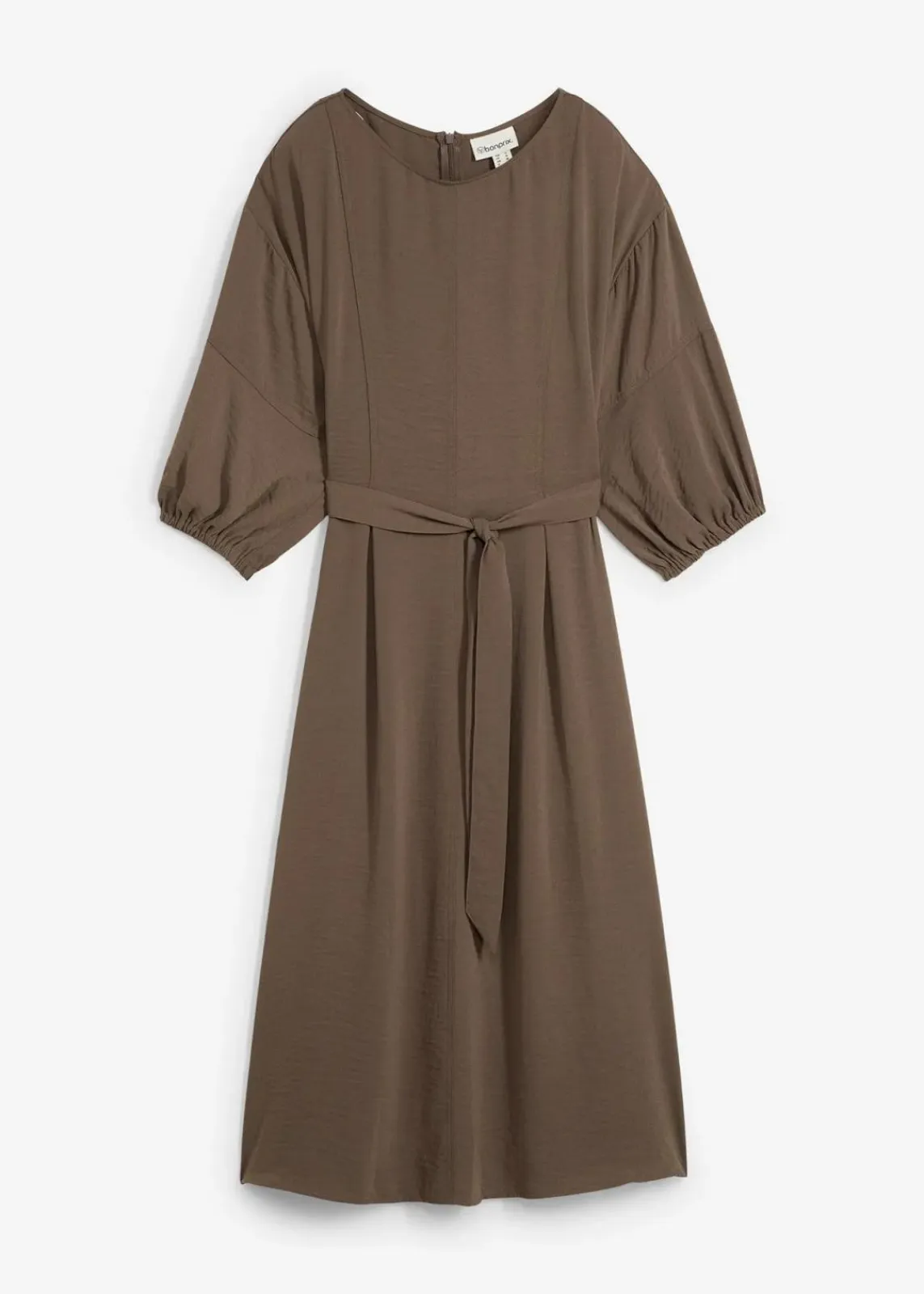 bonprix Kleider|Bekleidung·Pullover & Strickjacken^Kleid aus Crinkleware lehmbraun