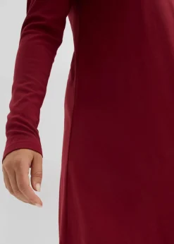 bonprix Bekleidung·Pullover & Strickjacken|Kleider^Kleid aus fließendem Viskose-Mix pflaumenrot