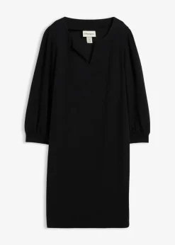 bonprix Bekleidung·Pullover & Strickjacken|Kleider^Kleid aus fließendem Viskose-Mix schwarz