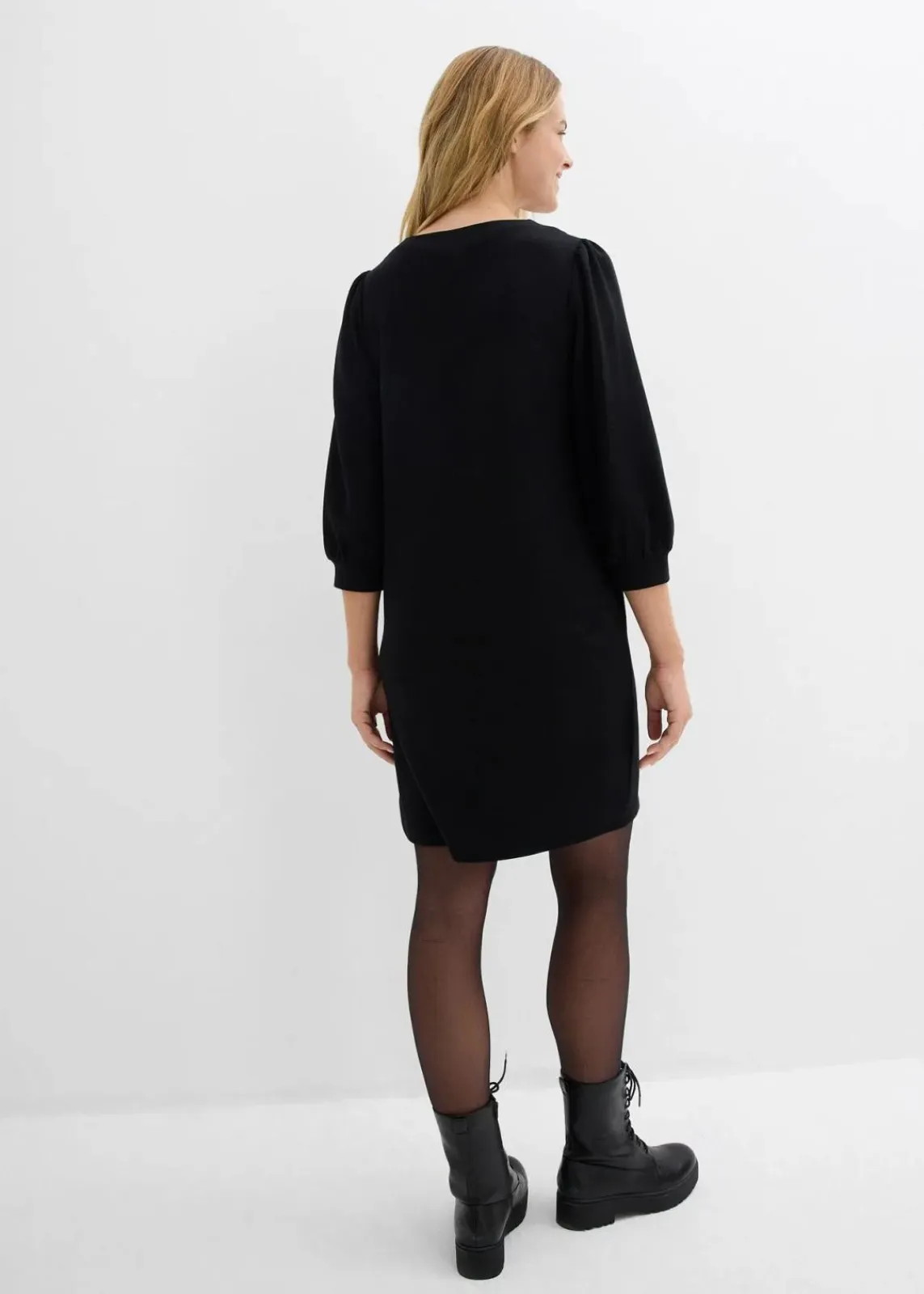 bonprix Bekleidung·Pullover & Strickjacken|Kleider^Kleid aus fließendem Viskose-Mix schwarz