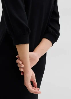 bonprix Bekleidung·Pullover & Strickjacken|Kleider^Kleid aus fließendem Viskose-Mix schwarz