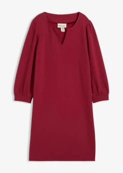 bonprix Kleider|Bekleidung·Pullover & Strickjacken^Kleid aus fließendem Viskose-Mix pflaumenrot
