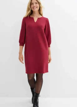 bonprix Kleider|Bekleidung·Pullover & Strickjacken^Kleid aus fließendem Viskose-Mix pflaumenrot