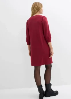 bonprix Kleider|Bekleidung·Pullover & Strickjacken^Kleid aus fließendem Viskose-Mix pflaumenrot