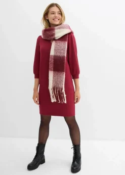 bonprix Kleider|Bekleidung·Pullover & Strickjacken^Kleid aus fließendem Viskose-Mix pflaumenrot