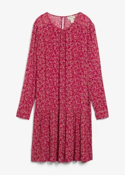 bonprix Kleider|Nachhaltigere Materialien^Kleid aus fließender Viskose beerenrot geblümt