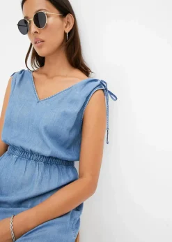 bonprix Bekleidung·Pullover & Strickjacken|Kleider^Kleid aus glattem Lyocell blau denim