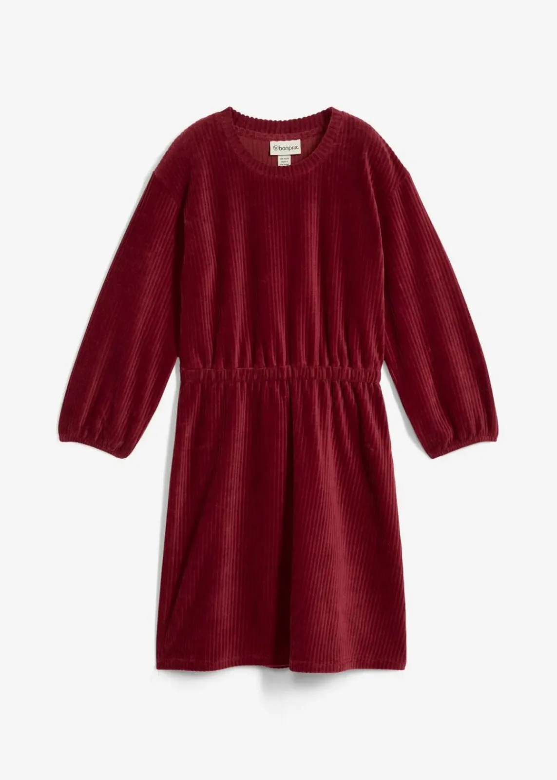 bonprix Kleider|Bekleidung·Pullover & Strickjacken^Kleid aus Jersey-Cord rubinrot