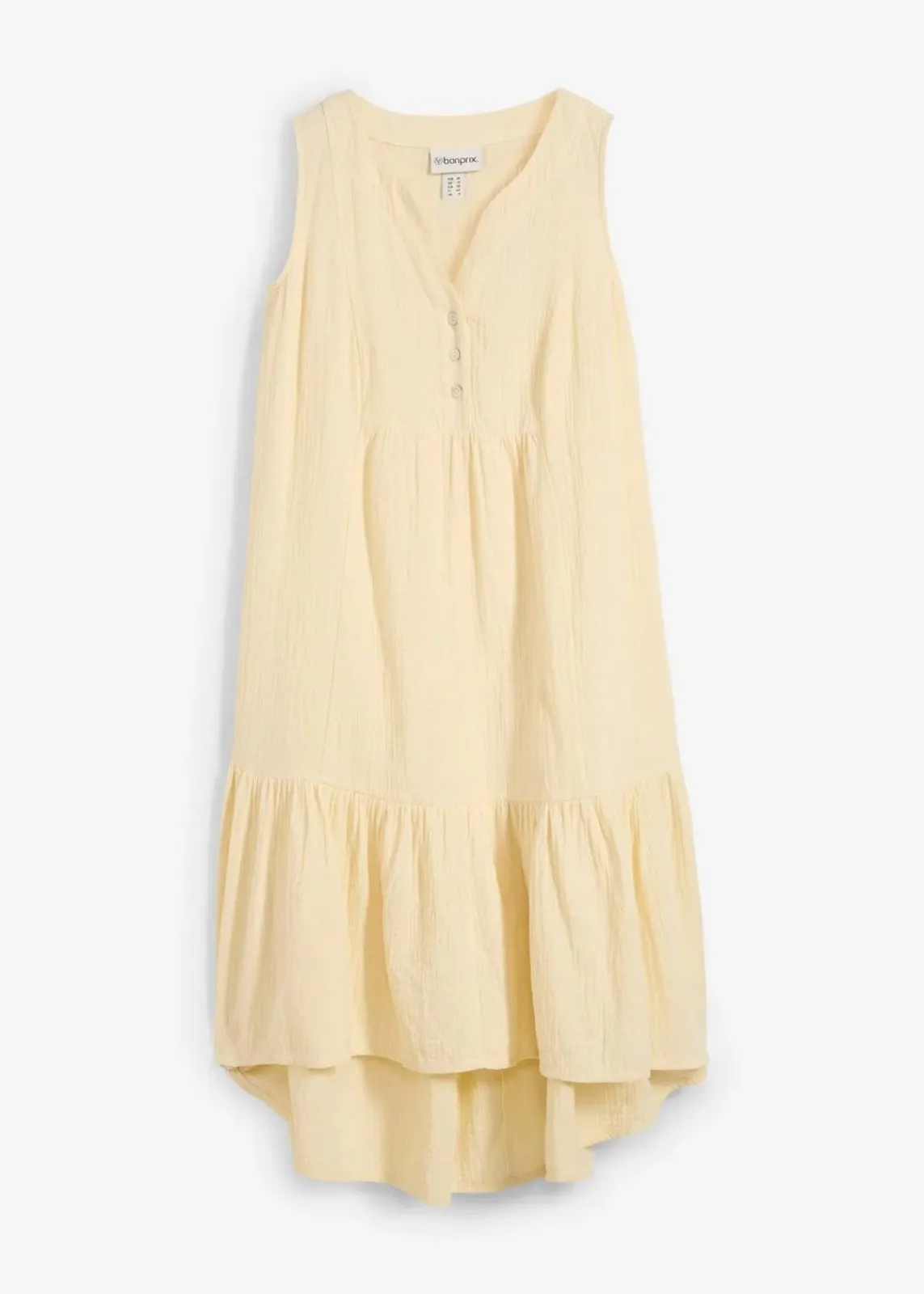 bonprix Kleider|Bekleidung·Pullover & Strickjacken^Kleid aus luftigem Musselin hellsand