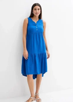 bonprix Bekleidung·Pullover & Strickjacken|Kleider^Kleid aus luftigem Musselin arktikblau