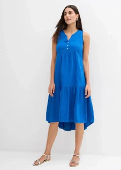 bonprix Bekleidung·Pullover & Strickjacken|Kleider^Kleid aus luftigem Musselin arktikblau