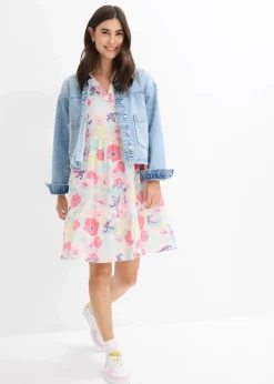 bonprix Bekleidung·Pullover & Strickjacken^Kleid aus Musselin bunt geblümt