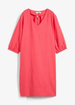 bonprix Nachhaltigere Materialien|Kleider^Kleid aus reinem Leinen, 3/4 Arm paradiespink