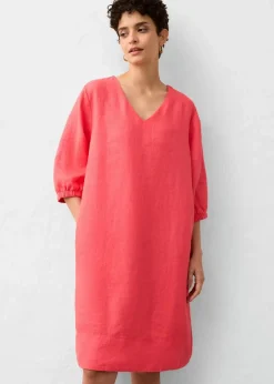 bonprix Nachhaltigere Materialien|Kleider^Kleid aus reinem Leinen, 3/4 Arm paradiespink