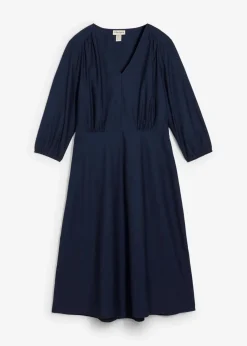 bonprix Bekleidung·Pullover & Strickjacken|Kleider^Kleid aus reiner Baumwolle dunkelblau