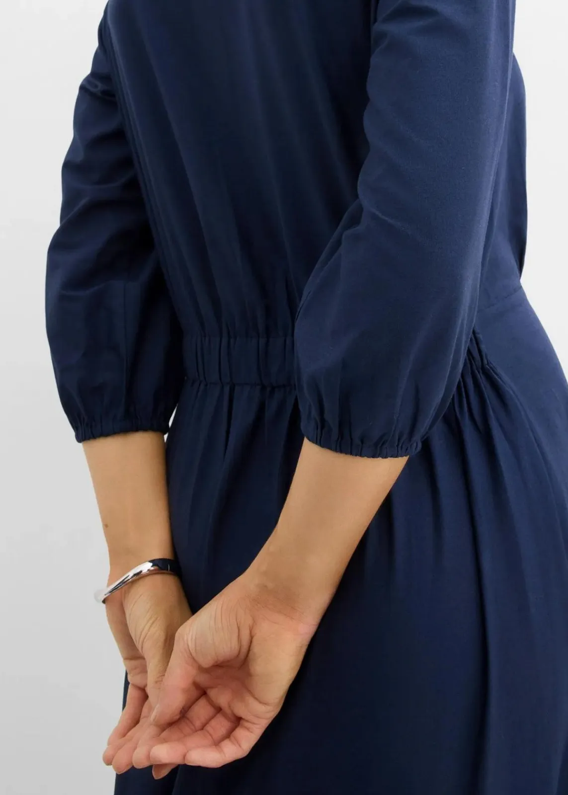 bonprix Bekleidung·Pullover & Strickjacken|Kleider^Kleid aus reiner Baumwolle dunkelblau