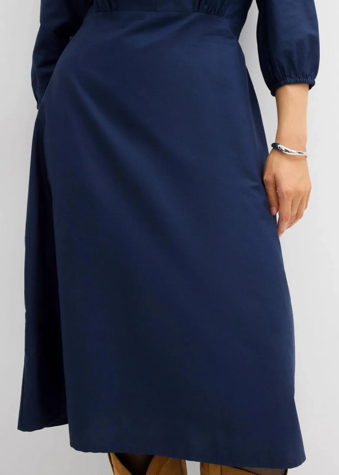 bonprix Bekleidung·Pullover & Strickjacken|Kleider^Kleid aus reiner Baumwolle dunkelblau