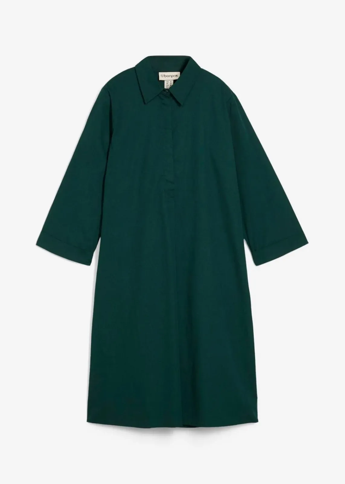 bonprix Bekleidung·Pullover & Strickjacken|Kleider^Kleid aus reiner Baumwolle tiefgrün