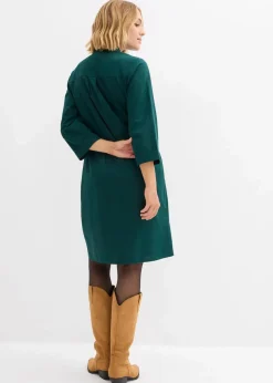 bonprix Bekleidung·Pullover & Strickjacken|Kleider^Kleid aus reiner Baumwolle tiefgrün