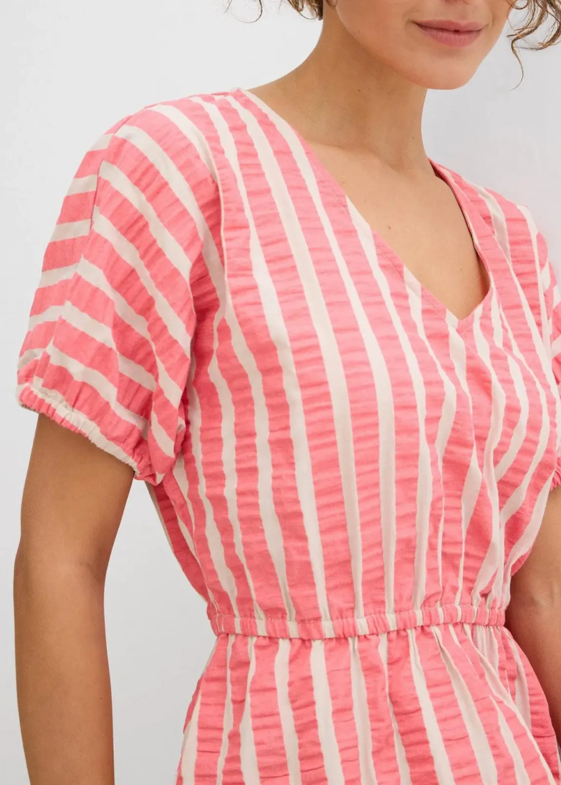 bonprix Bekleidung·Pullover & Strickjacken|Kleider^Kleid aus reiner Baumwolle hellpink/hellsand